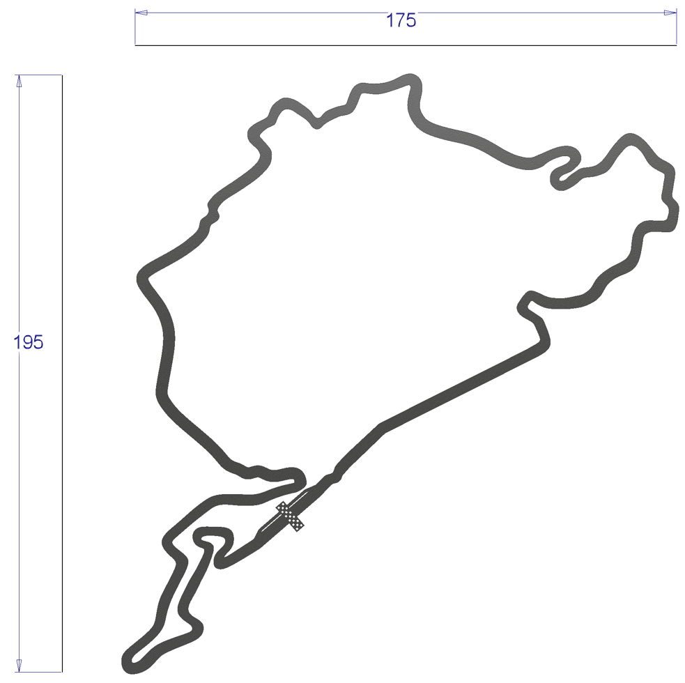 Circuit Nürburgring op houten standaard ZWART