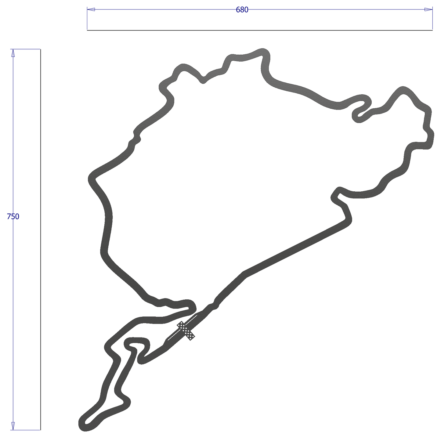 Stalen circuit Nürburgring maat XL